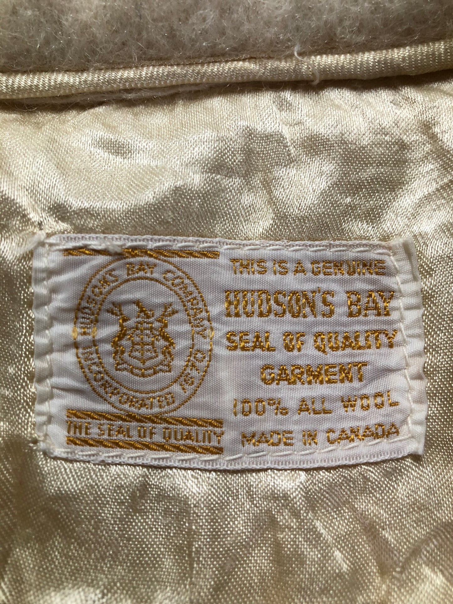 Kingspier Vintage - Vintage Hudson’s Bay Company point blanket jacket in iconic multi-stripe colours with flap pockets and button closures. Mens size small.