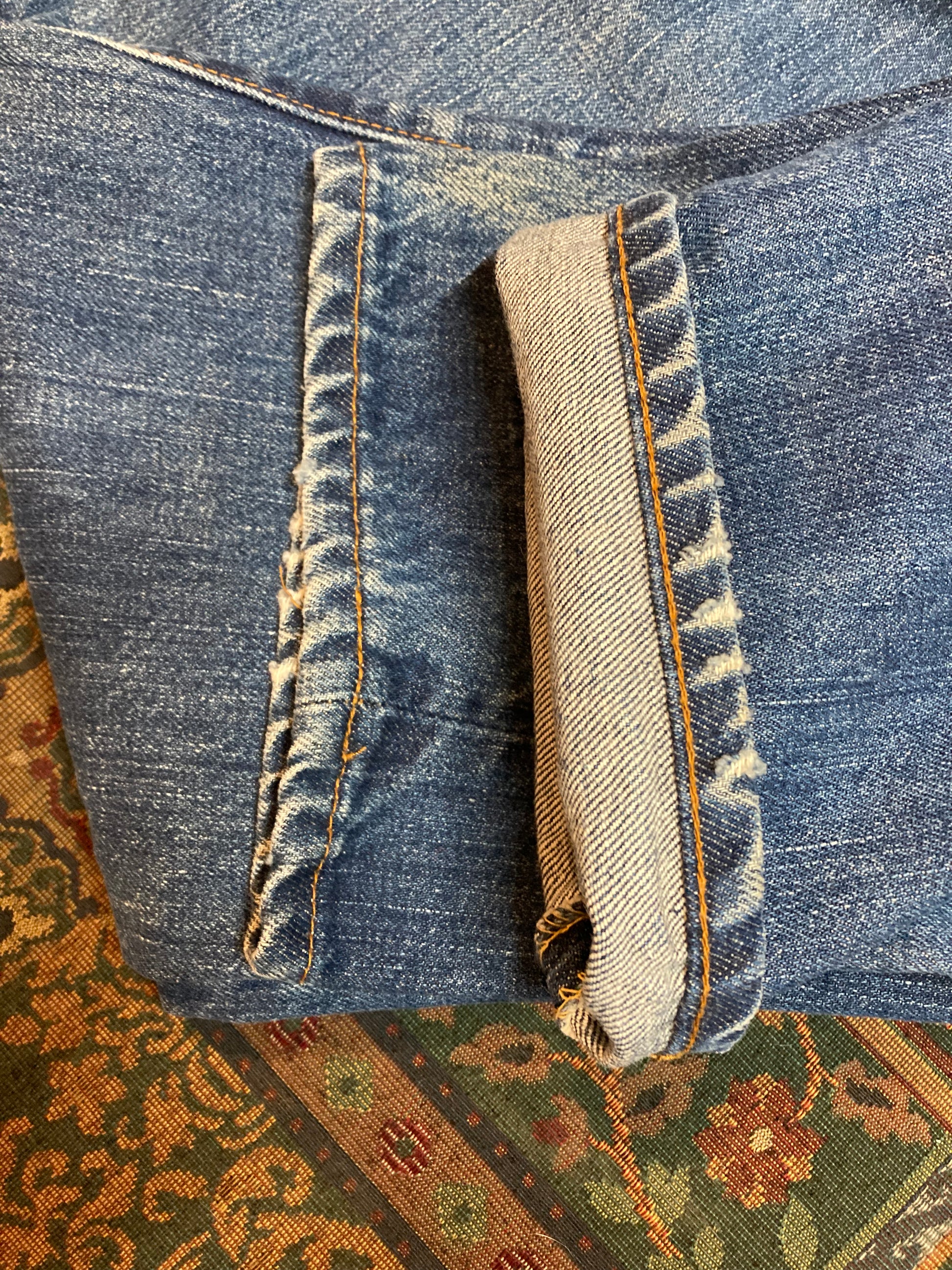 Levi’s 505 Denim Jean - 31”x31”  Vintage Red Tab  Mid rise  Zip fly  Straight leg.  Medium wash  Tags removed  Worn in Netflix’s “The Sinner”  Made in USA - Kingspier Vintage