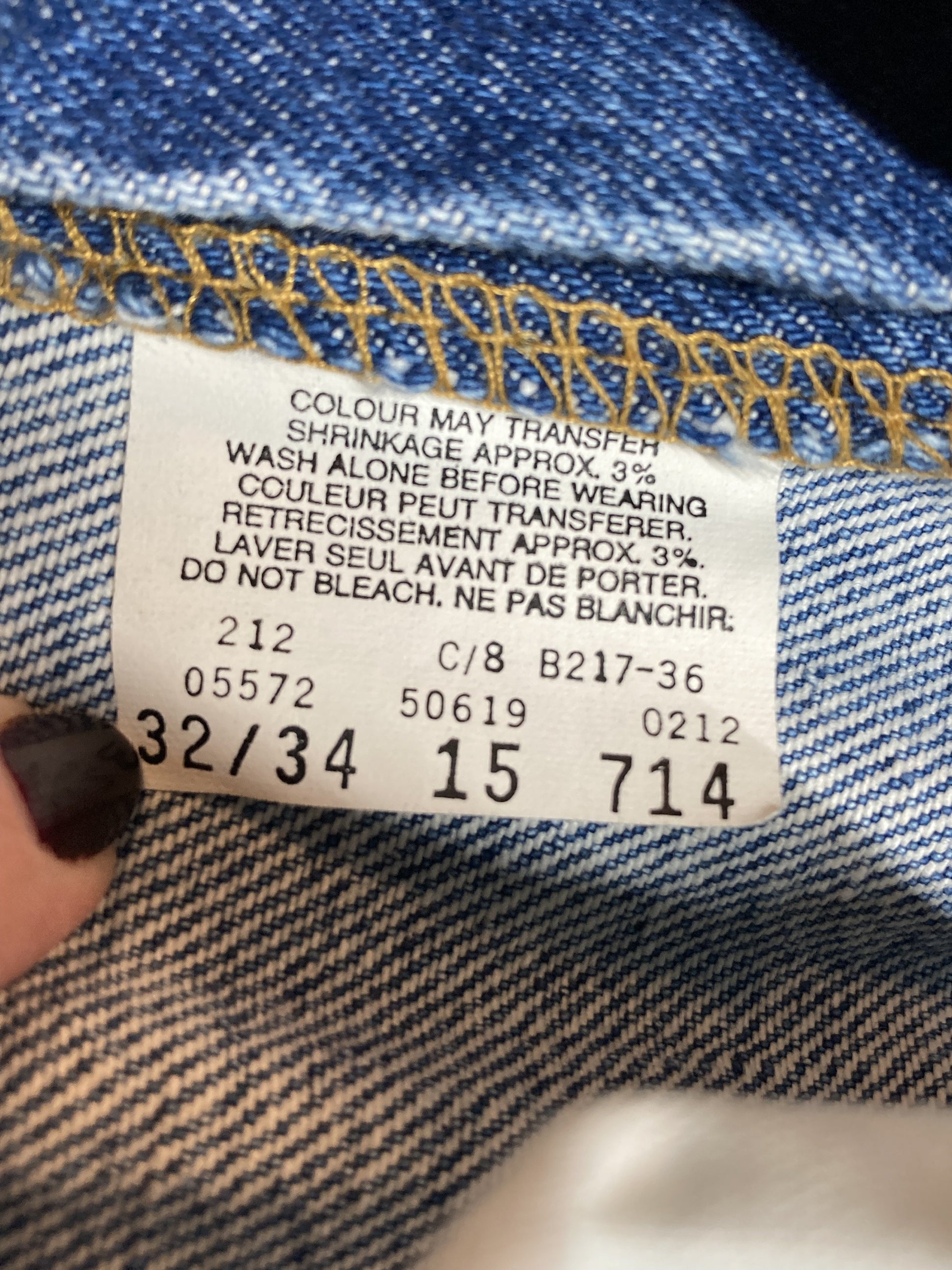 Levi’s 619 - 32”x31.5” Denim Jeans  Vintage Orange Tab  High rise  Straight cut  100% cotton  Medium wash  Button stamped “212”  Labeled 32”x34” with professionally altered hem  Made in Canada - Kingspier Vintage
