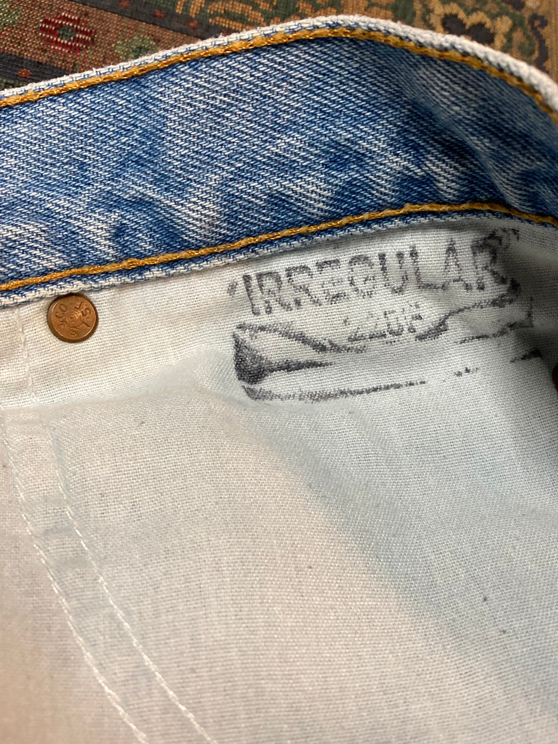 Levi’s Vintage Orange Tab Denim Jeans - 38”x25”, Made in Canada - Kingspier Vintage