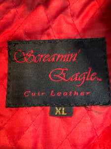 Vintage Screamin’ Eagle Red Fringe Leather Jacket