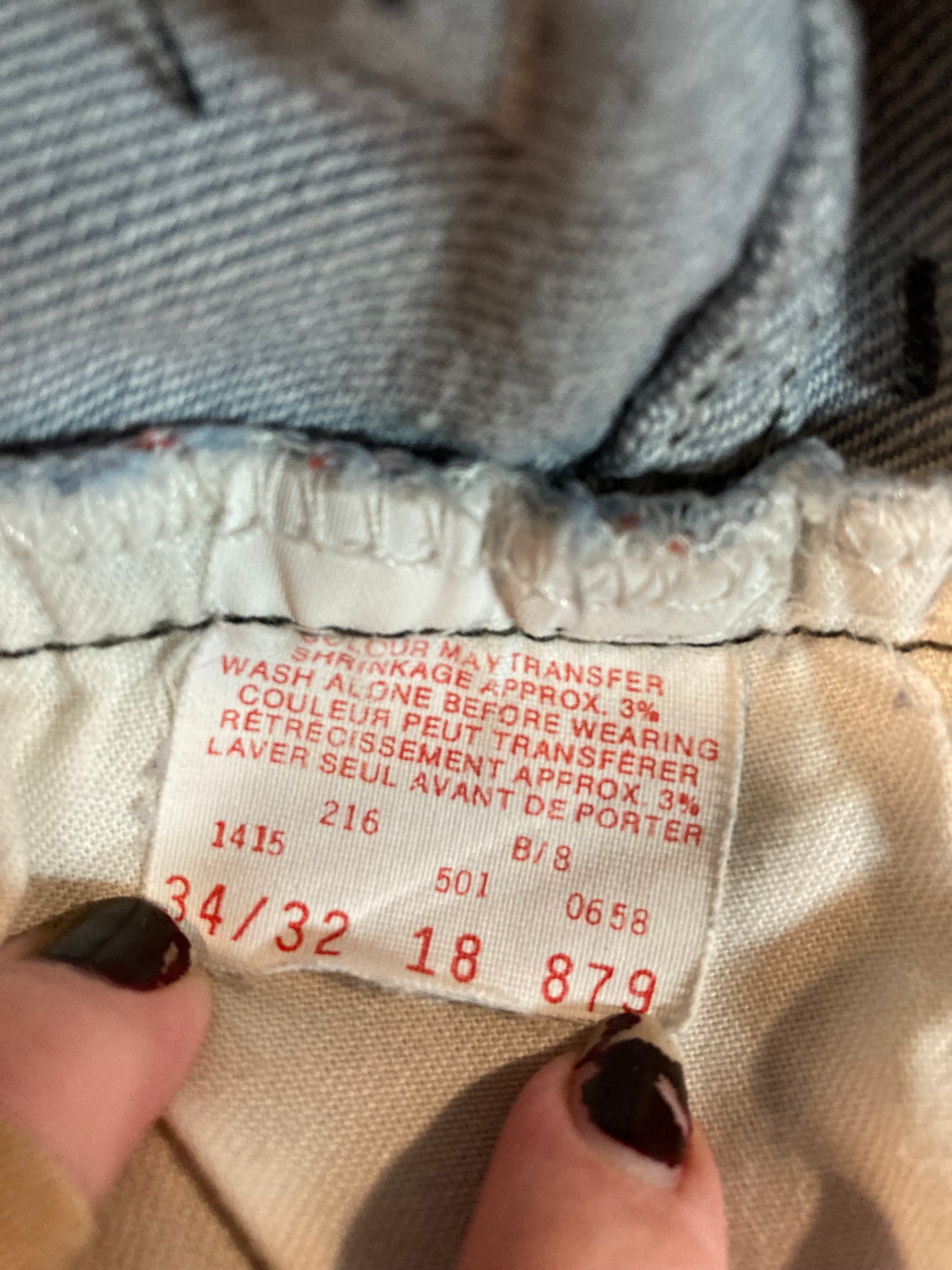 Levi’s 501 Vintage Red Tab Grey Denim Jeans - 31”x32”, Made in Canada - Kingspier Vintage