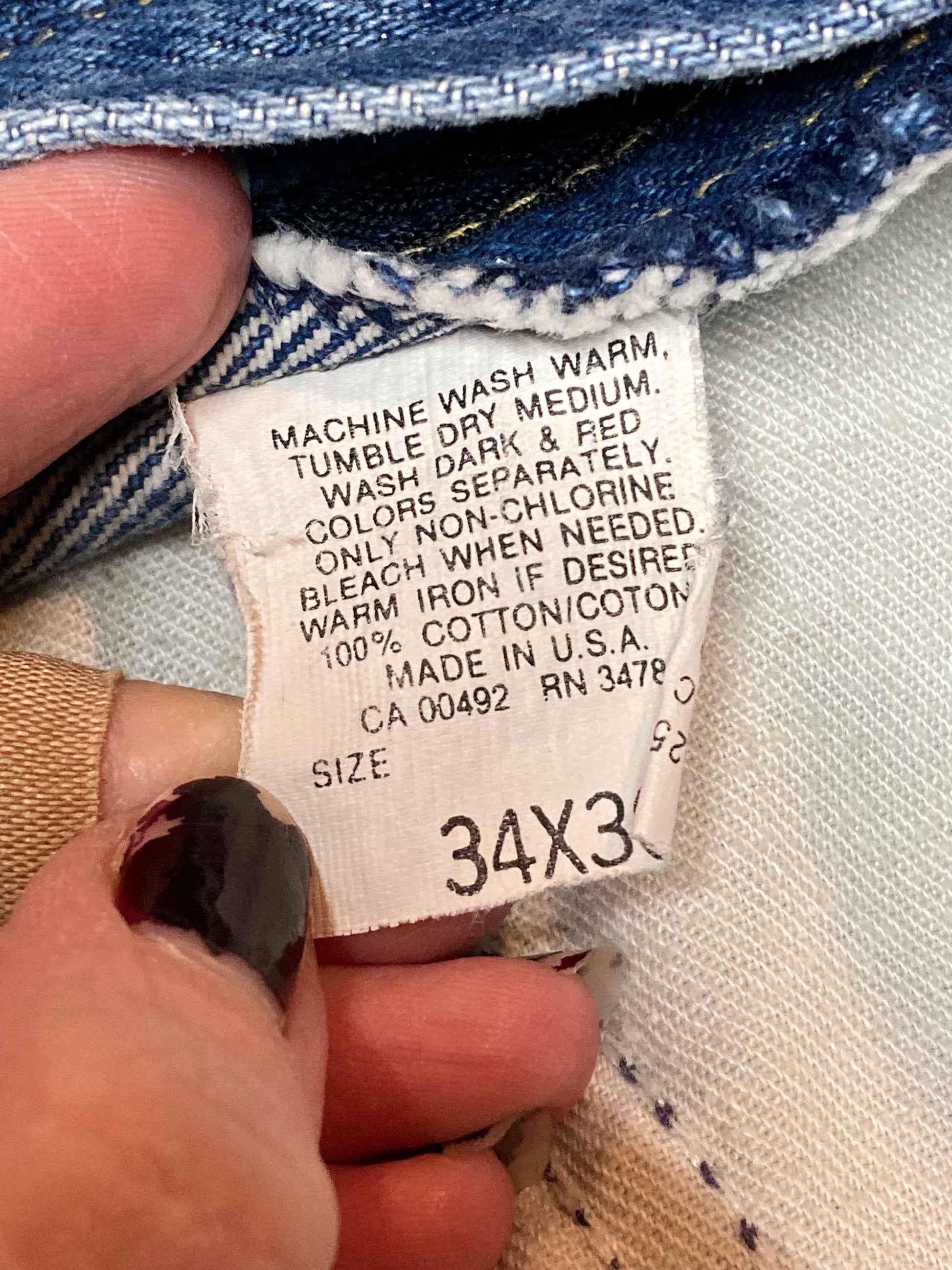 Vintage Lee Denim Jeans - 32”x30” , Union Made in USA - Kingspier Vintage