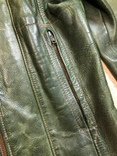 Load image into Gallery viewer, Very Rare Vintage 60s/ 70s East West Musical Instruments Co. Green Leather Jacket, Made in USA, SOLD
