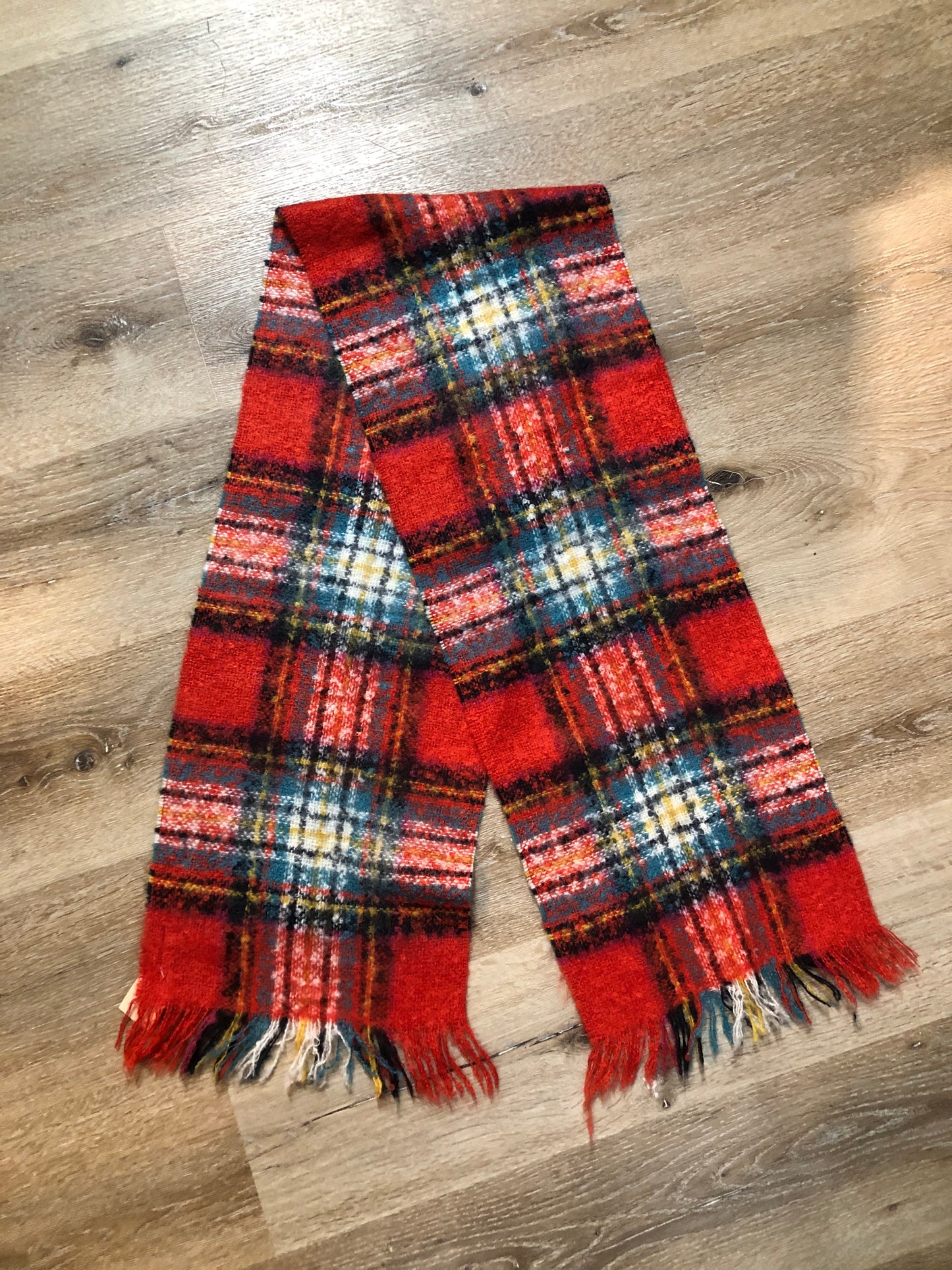 Kingspier Vintage - Simon’s red plaid mohair blend. Made in France.
