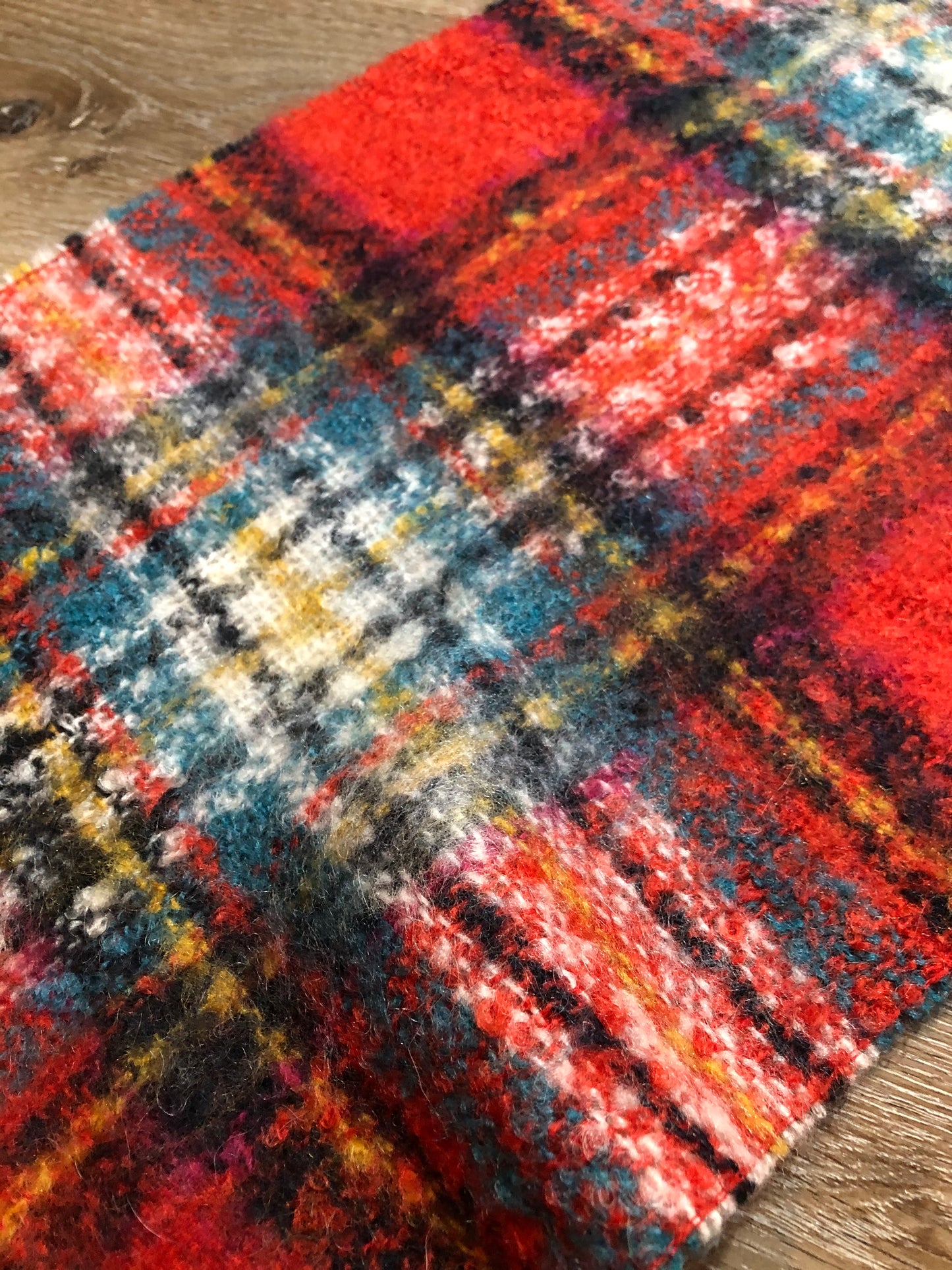 Kingspier Vintage - Simon’s red plaid mohair blend. Made in France.