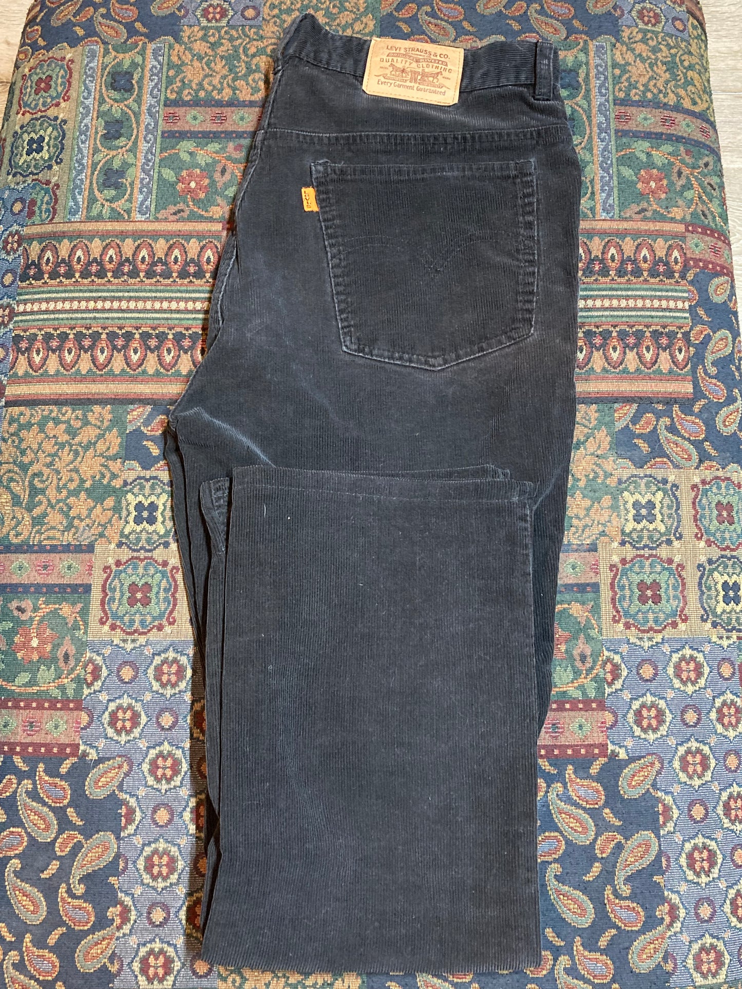 Levi’s Vintage Orange Tab Black Corduroy Pants - 34”x26.5” - Kingspier Vintage