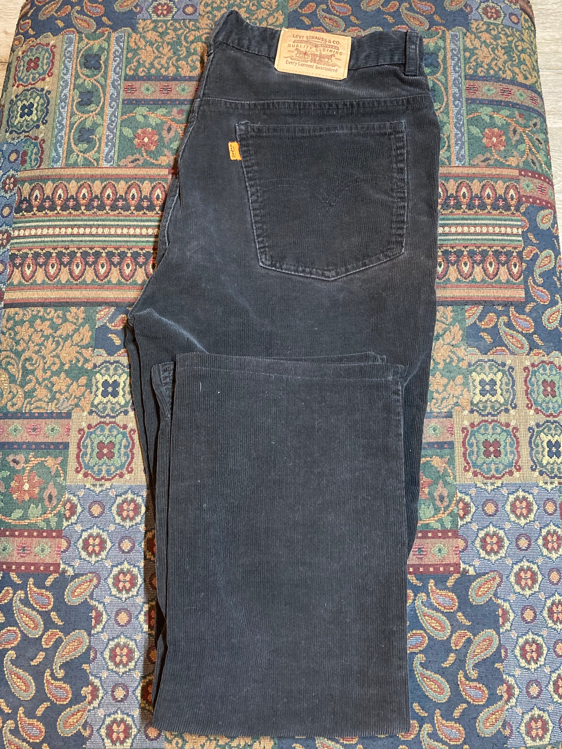 Levi’s Vintage Orange Tab Black Corduroy Pants - 34”x26.5” - Kingspier Vintage