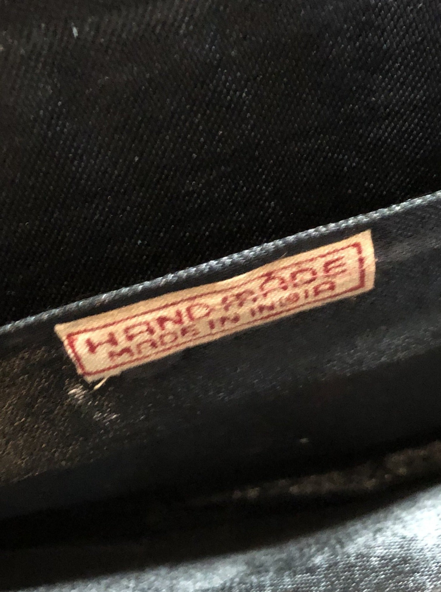 Kingspier Vintage - Handmade black velvet evening bag with gold beading and beaded hand strap on the back