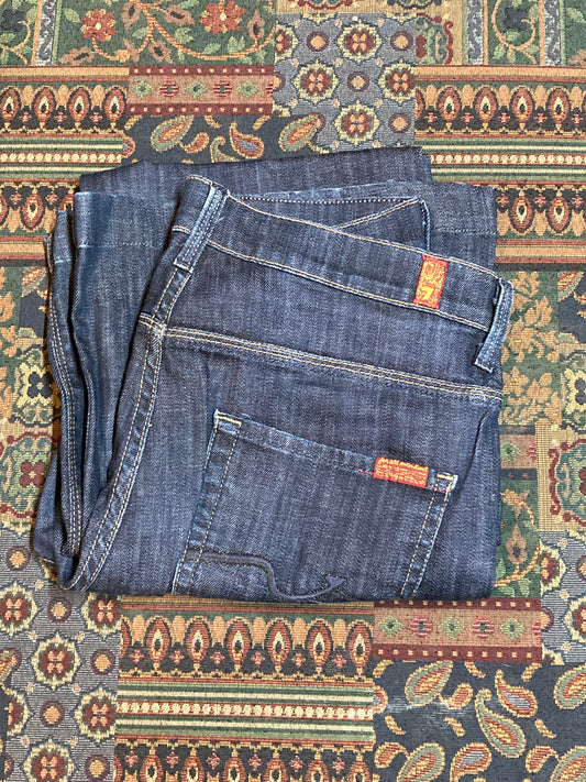 Kingspier Vintage -7 For All Mankind Denim Jeans - 28”x29.5”, Made in USA