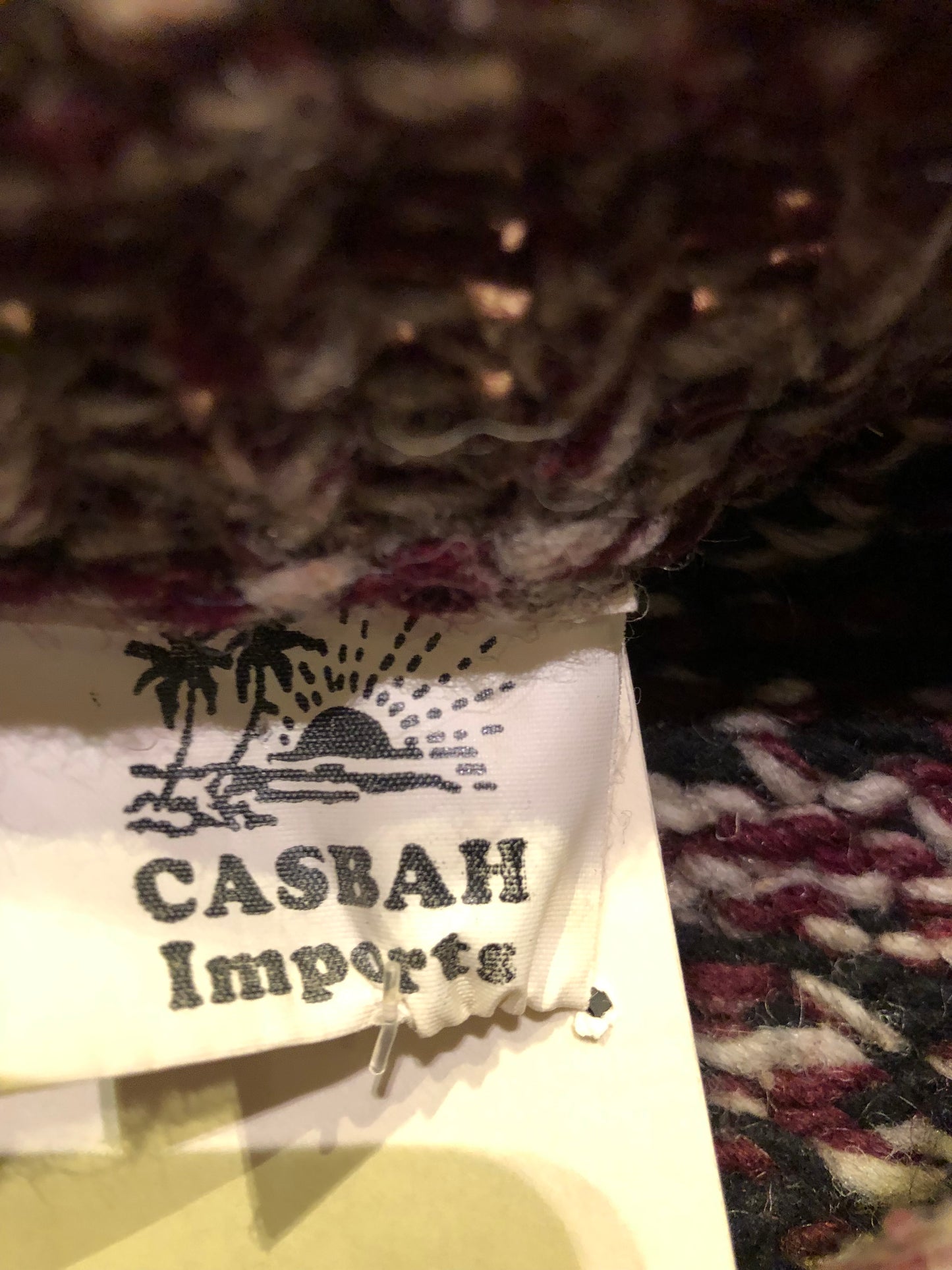 Kingspier Vintage - Vintage Casbah Imports 100% wool crewneck sweater in burgundy, black and grey design.
Made in Ecuador.
Size large.