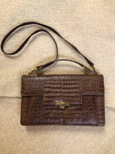 Load image into Gallery viewer, Vintage Brown Reptile Crossbody Bag
