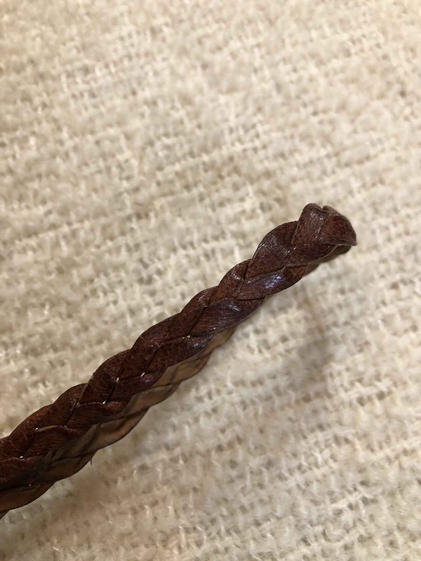 Vintage Brown Leather Crossbody Bag with Braided Strap