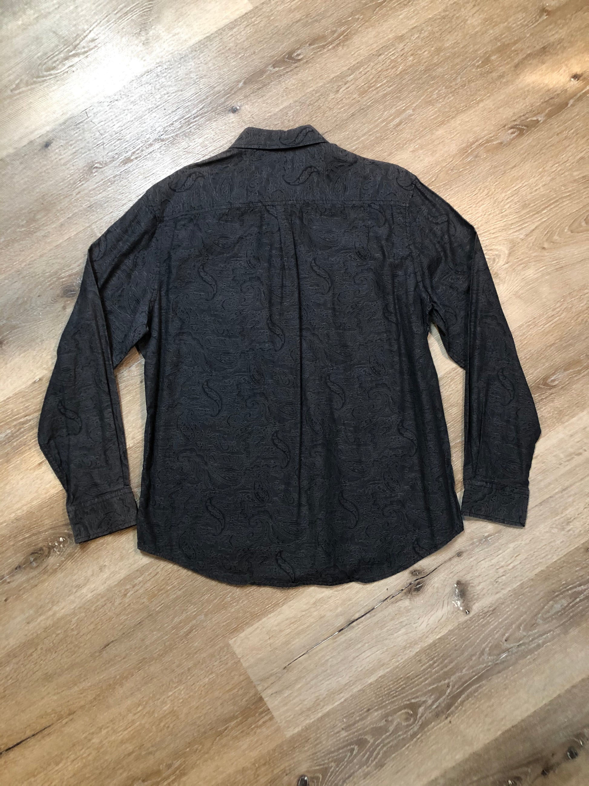 Kingspier Vintage - Tasso Ella grey paisley print. Mens size medium.