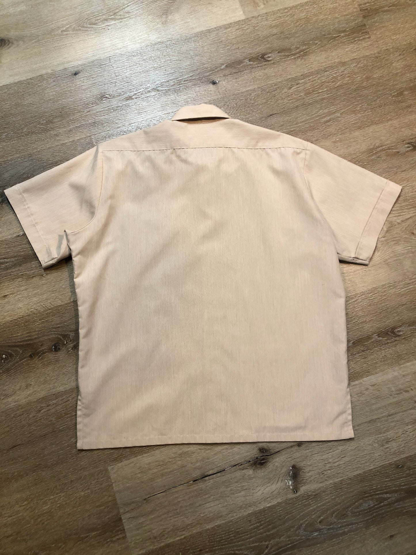 Kingspier Vintage - Bohemian Press beige button up shirt. Mens size large.