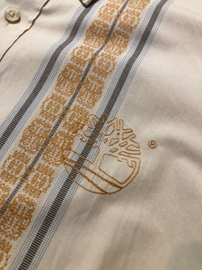 Kingspier Vintage - Timberland button up cotton shirt with beige design. Size XXXL mens.