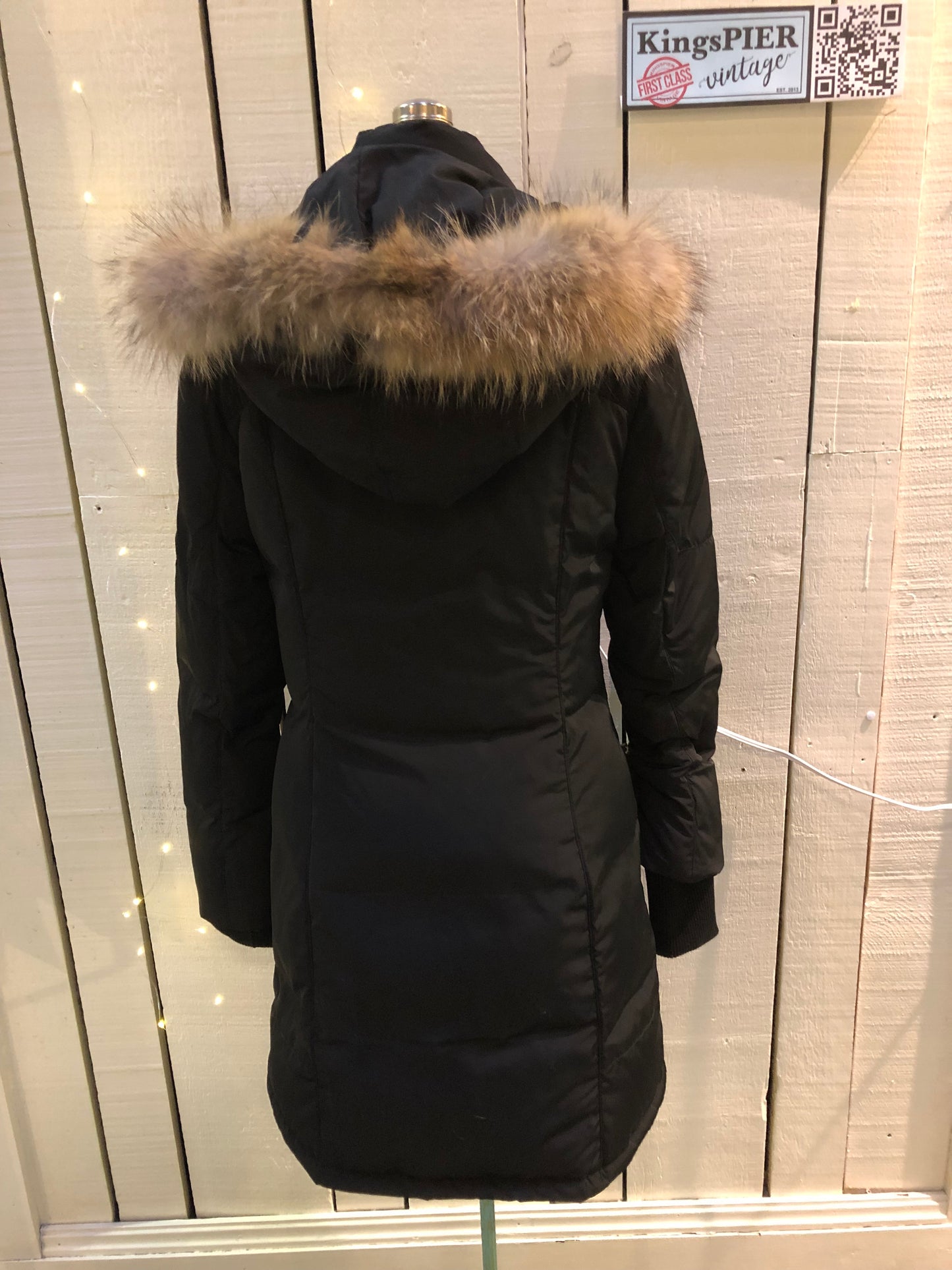 Bod and Christensen Down Filled Coat with Fur Trim Hood, NWOT