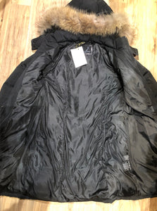 Bod and Christensen Down Filled Coat with Fur Trim Hood, NWOT