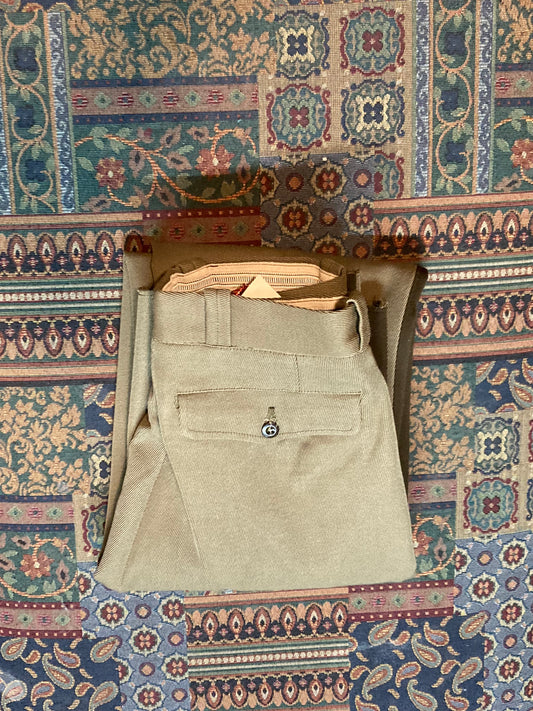 Kingspier Vintage - Vintage 1967 Deadstock French Military Uniform Trousers - UGECO NANTES - 28”x 32.25”
Movie wardrobe for “Man in the High Castle”
Wool and nylon
Unhemmed