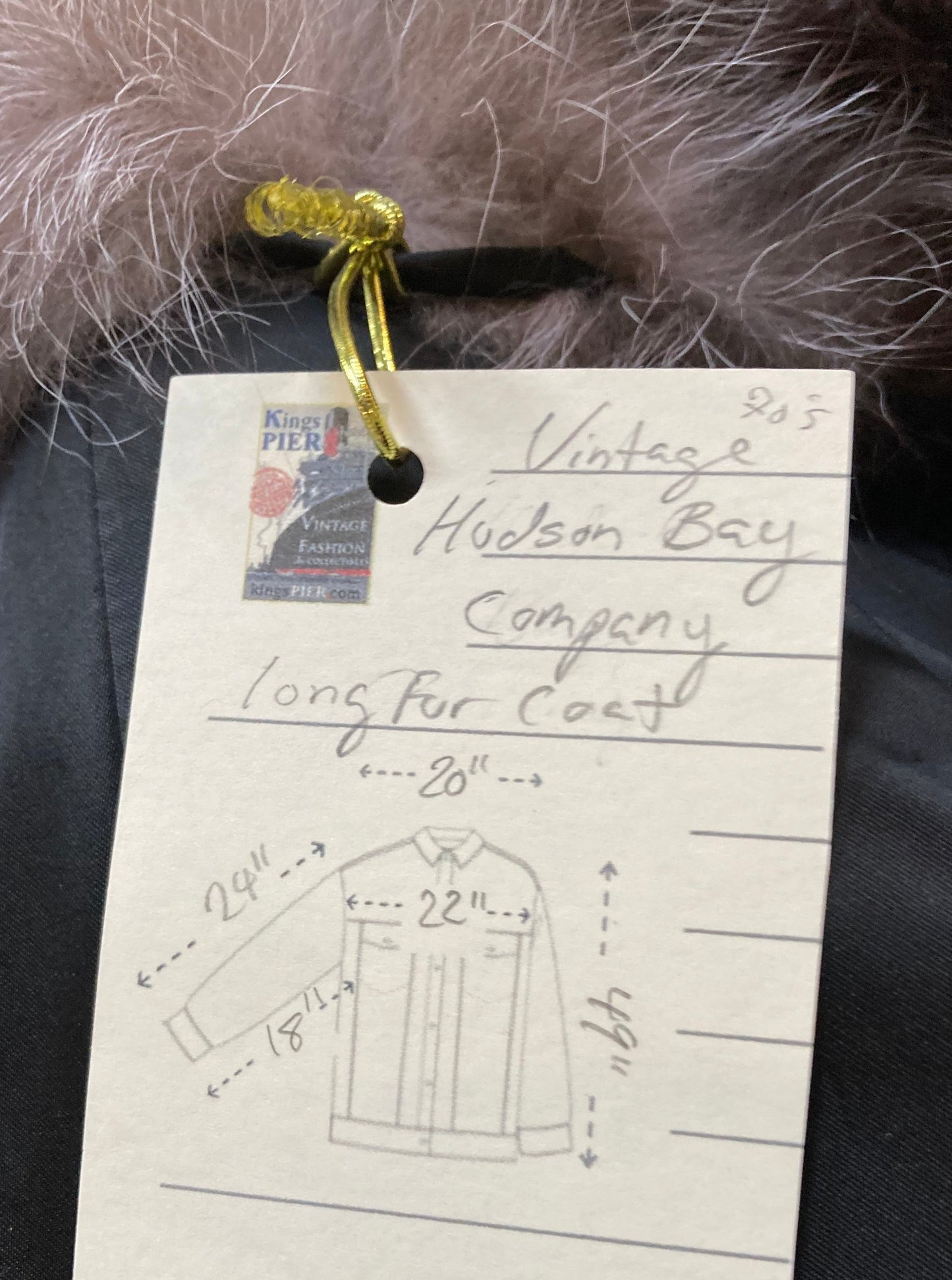 Kingspier Vintage - Vintage 1970’s Hudson’s Bay Company long fur coat with hook and eye closures.