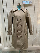 Load image into Gallery viewer, Kingspier Vintage - Vintage Sterlingwear of Boston double breasted trench coat with belt and flap pockets.
