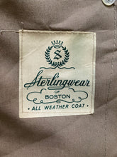 Load image into Gallery viewer, Kingspier Vintage - Vintage Sterlingwear of Boston double breasted trench coat with belt and flap pockets.
