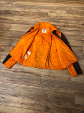 Load image into Gallery viewer, Kingspier Vintage - Vintage Ont Arte orange and brown two piece snowsuit, with zipper closure, zip pockets and bib ski pants.

Made in Korea.
Size XS
