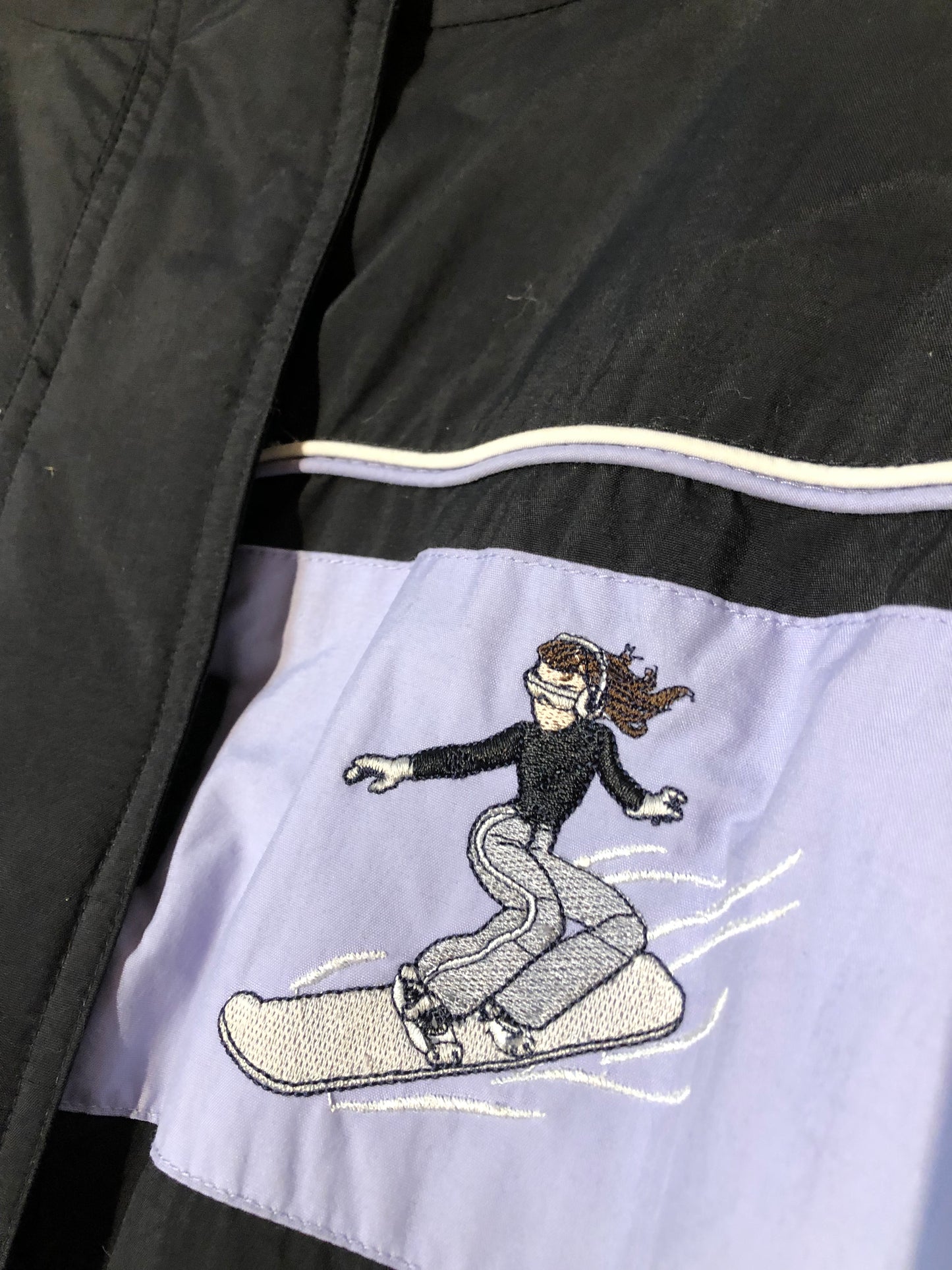 Kingspier Vintage - Vintage Northpeak Black and Lilac Snowsuit, Size XS