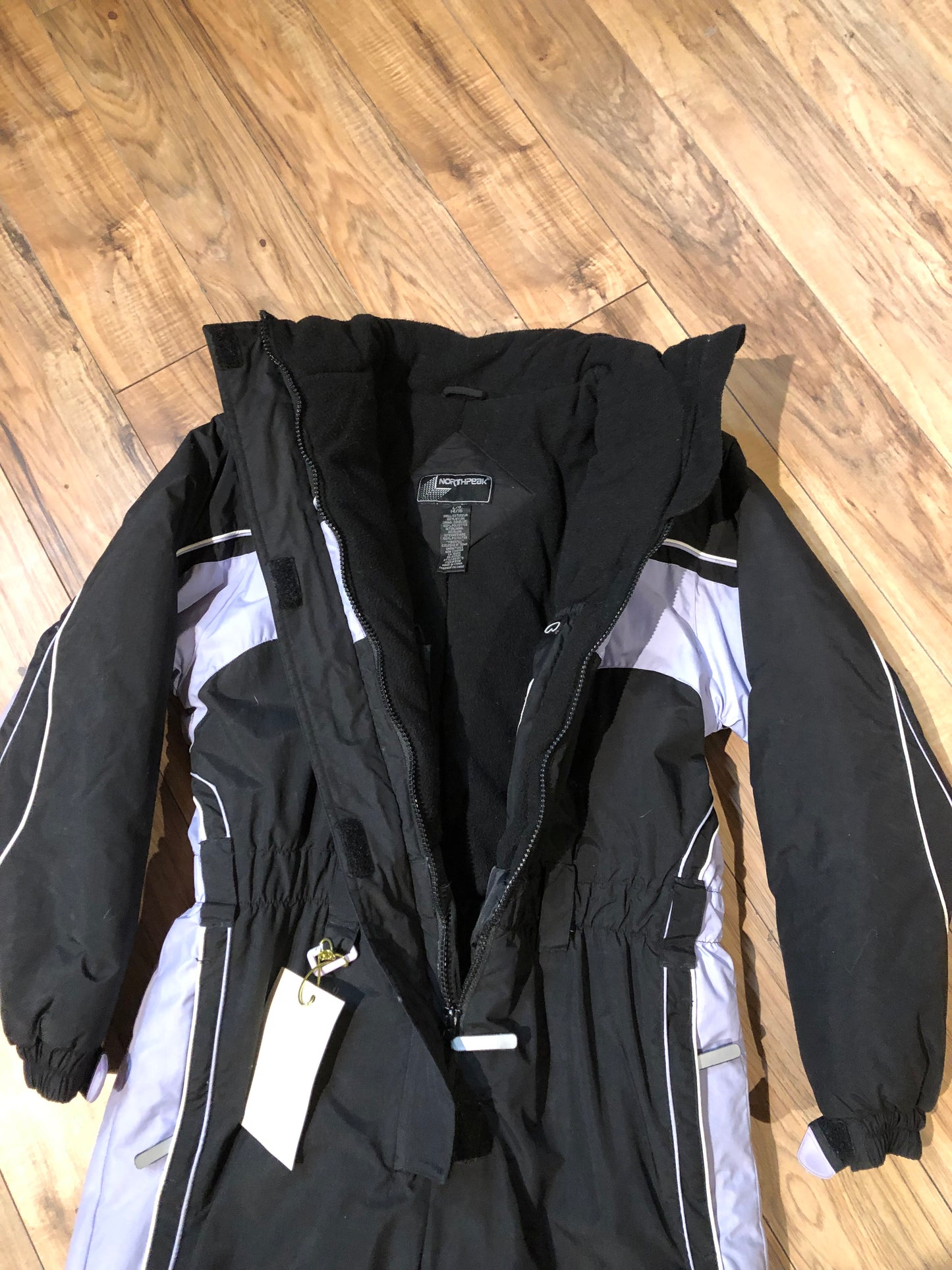 Kingspier Vintage - Vintage Northpeak Black and Lilac Snowsuit, Size XS