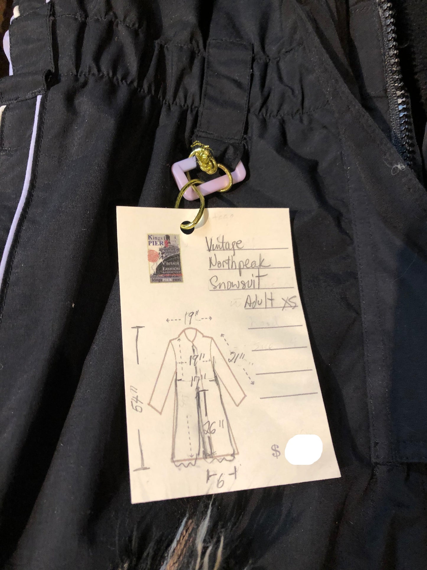 Kingspier Vintage - Vintage Northpeak Black and Lilac Snowsuit, Size XS