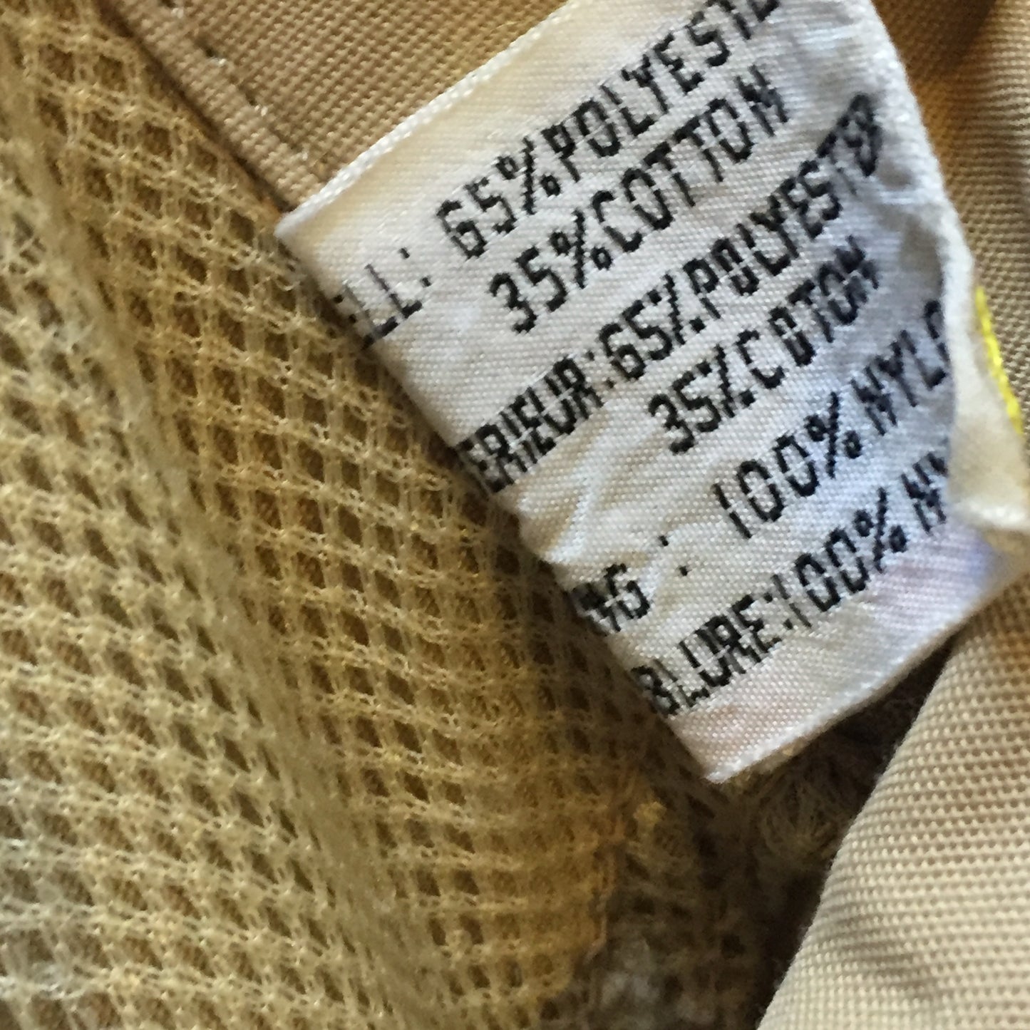 Kingspier Vintage - Vintage Thunderbird beige lightweight cotton/ poly blend jacket with zipper closure, slash pockets and nylon. Made in Korea. Size medium.