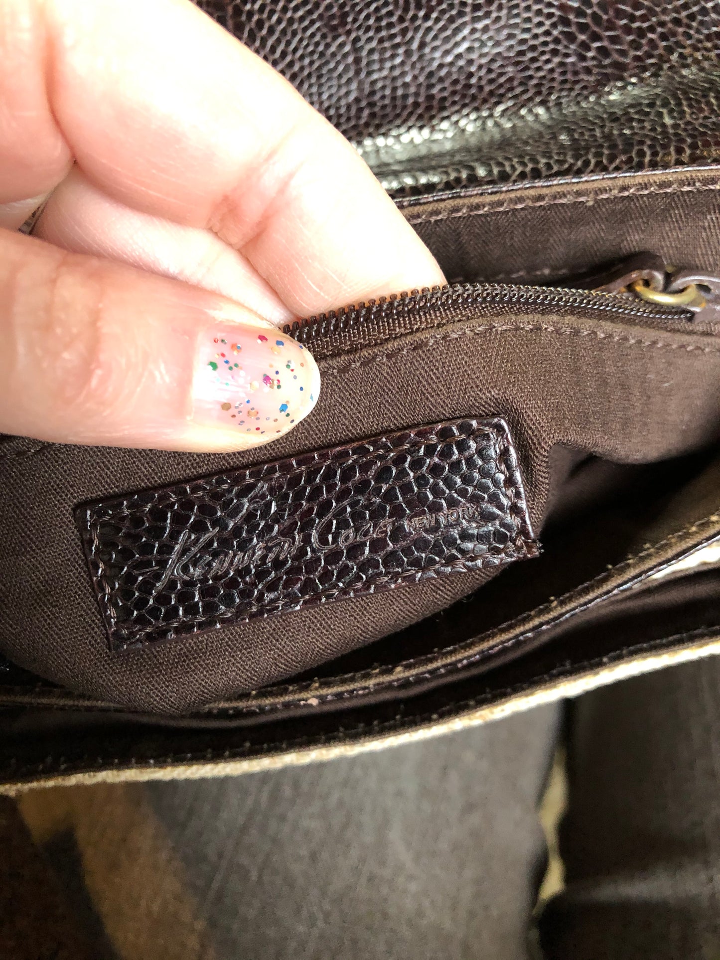 Kenneth Cole New York Brown Leather Handbag