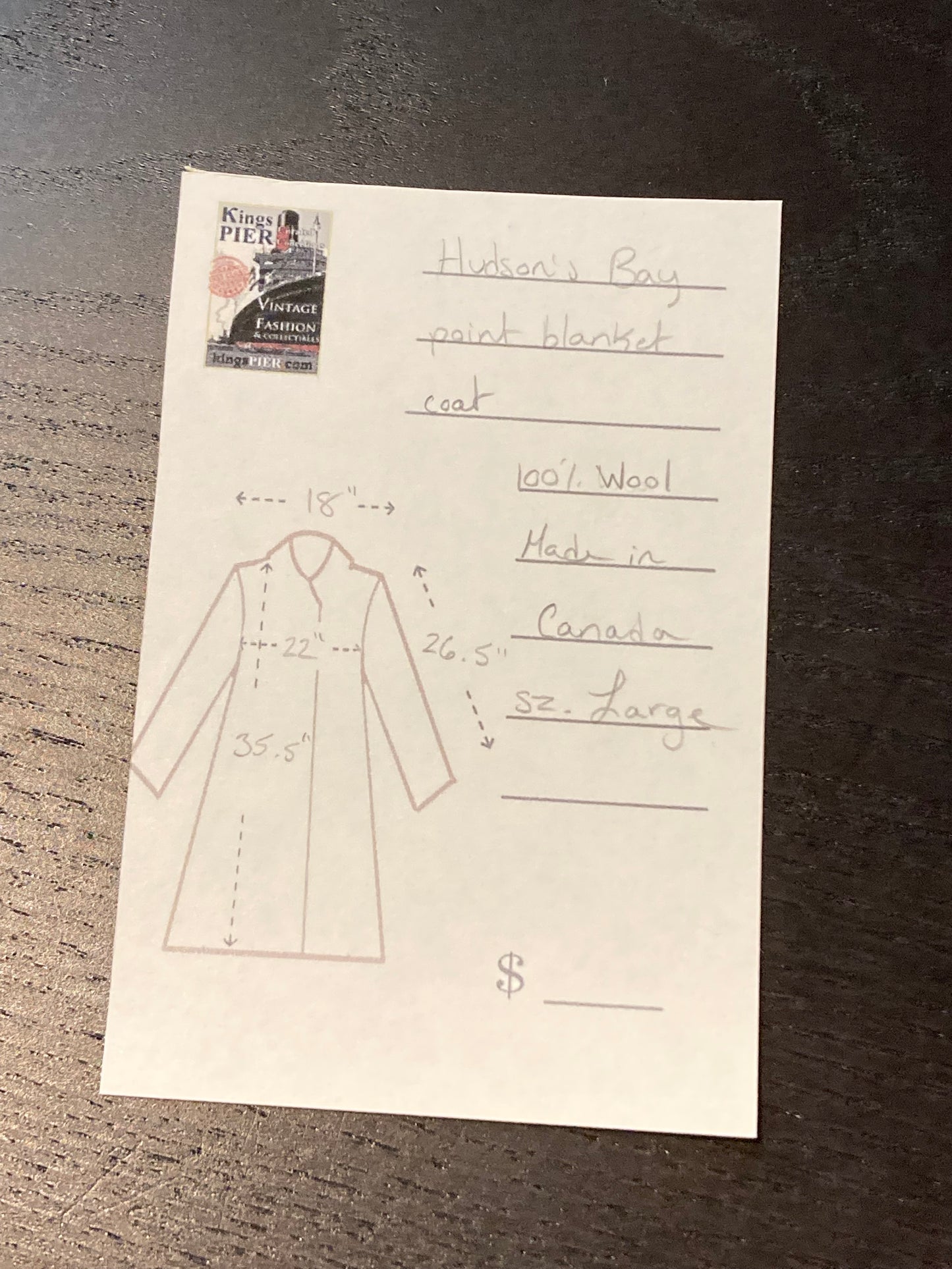 Kingspier Vintage - Vintage Hudson’s Bay Company iconic multi stripe point blanket coat with belt, double breasted button closures and front flap pockets.
Made in Canada.
Size Large.