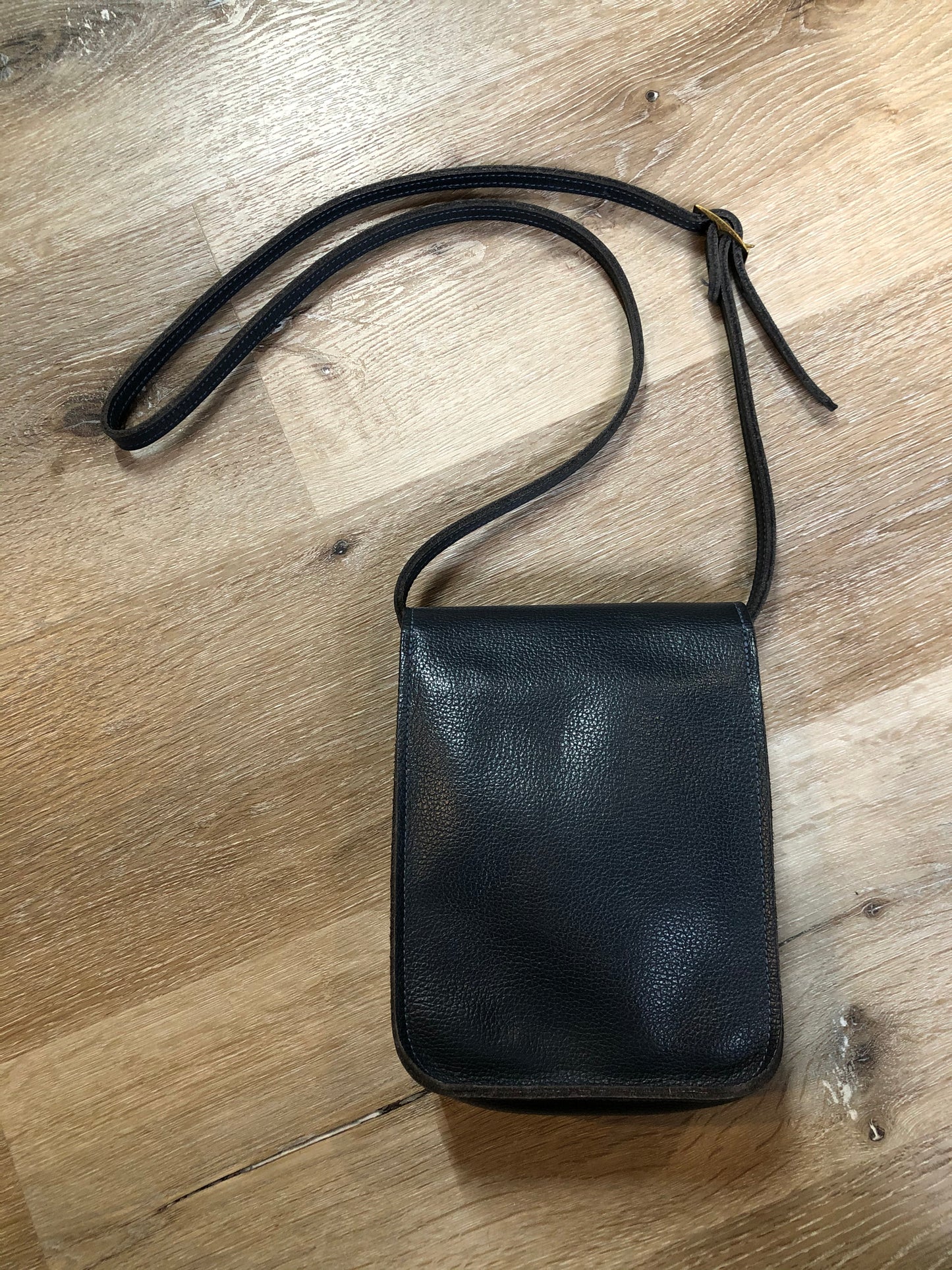 Vintage Blue/ Green Full Grain Leather Crossbody Bag, SOLD