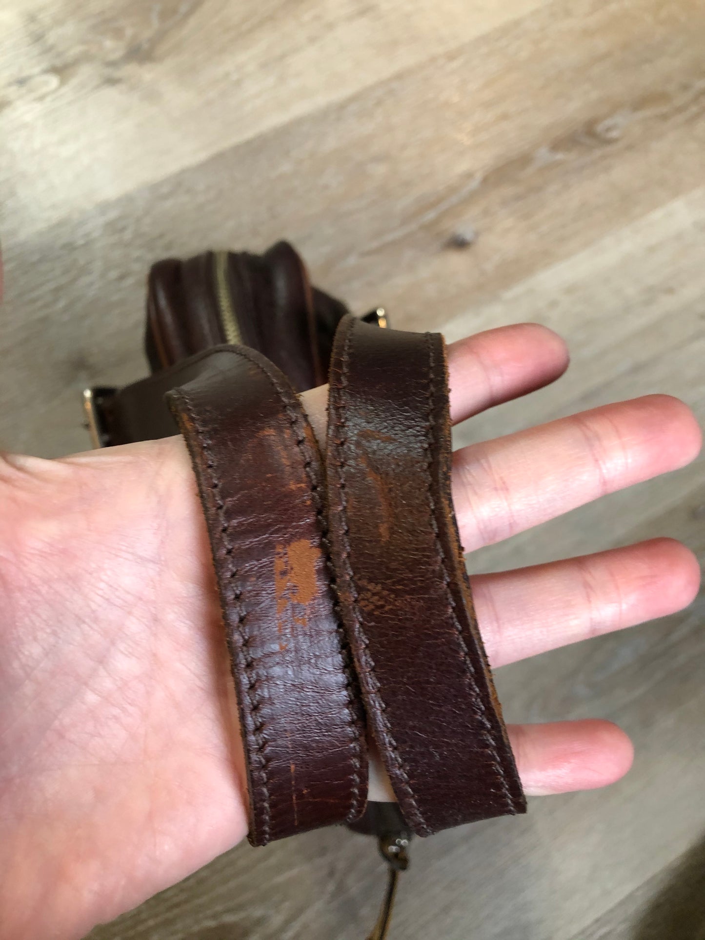 Vintage Roots Brown Leather Shoulder Bag. Made in Canada SOLD