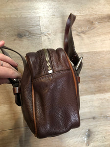 Vintage Roots Brown Leather Shoulder Bag. Made in Canada SOLD