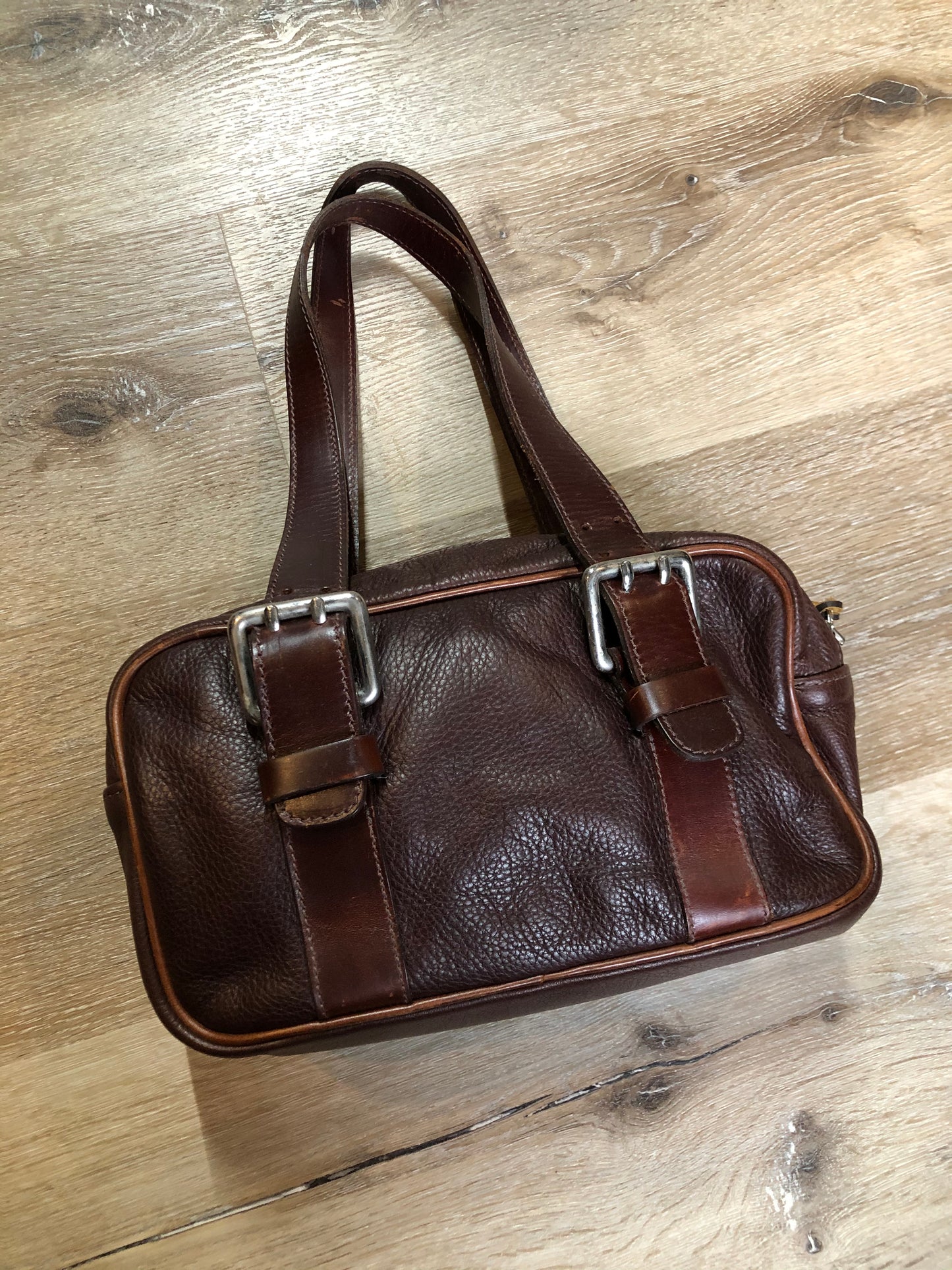 Vintage Roots Brown Leather Shoulder Bag. Made in Canada SOLD