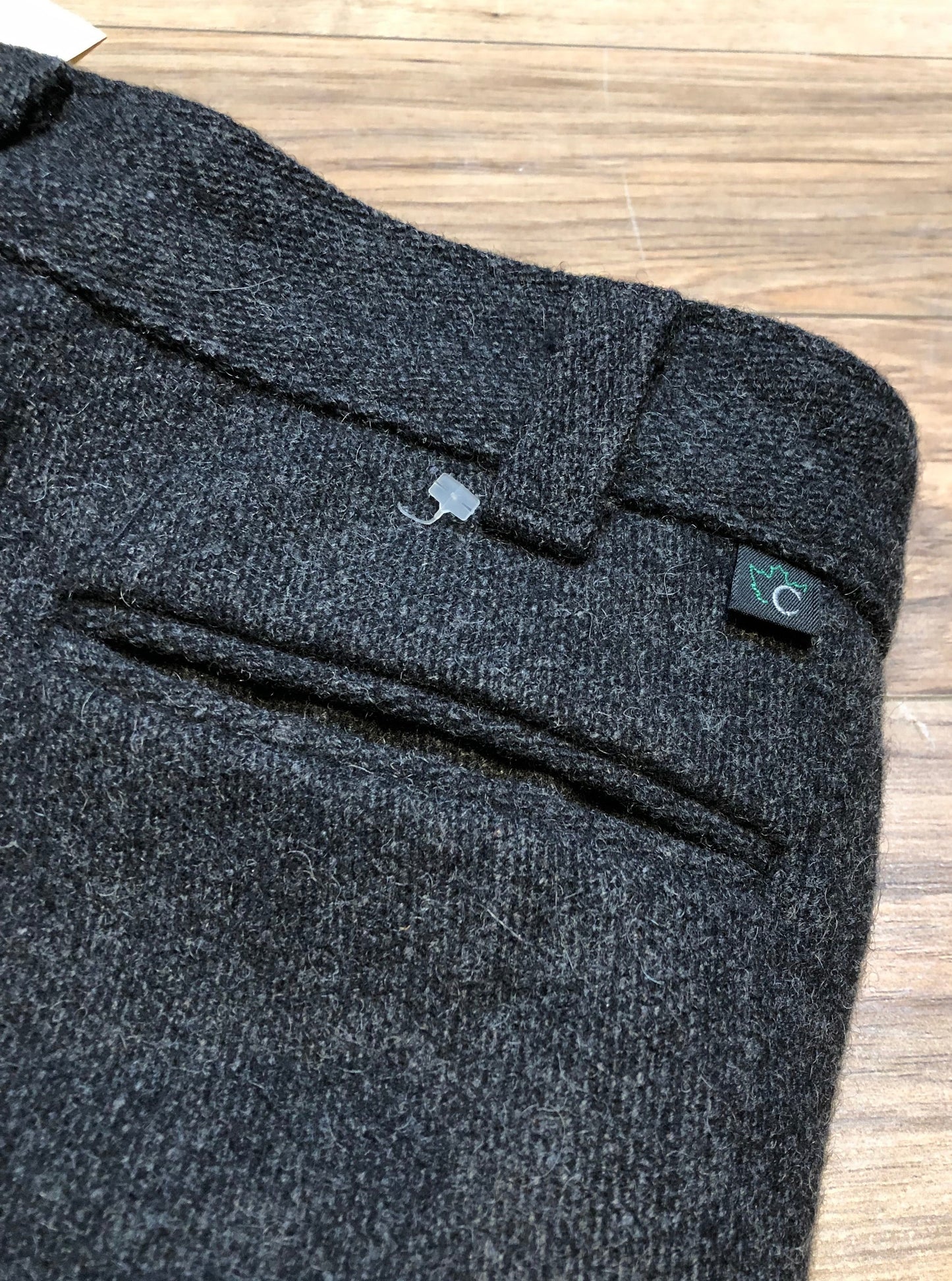Kingspier Vintage - Vintage 1960’s Codet heavy weight wool pants in charcoal colour with zip fly and front and back pockets.
Made in Canada.