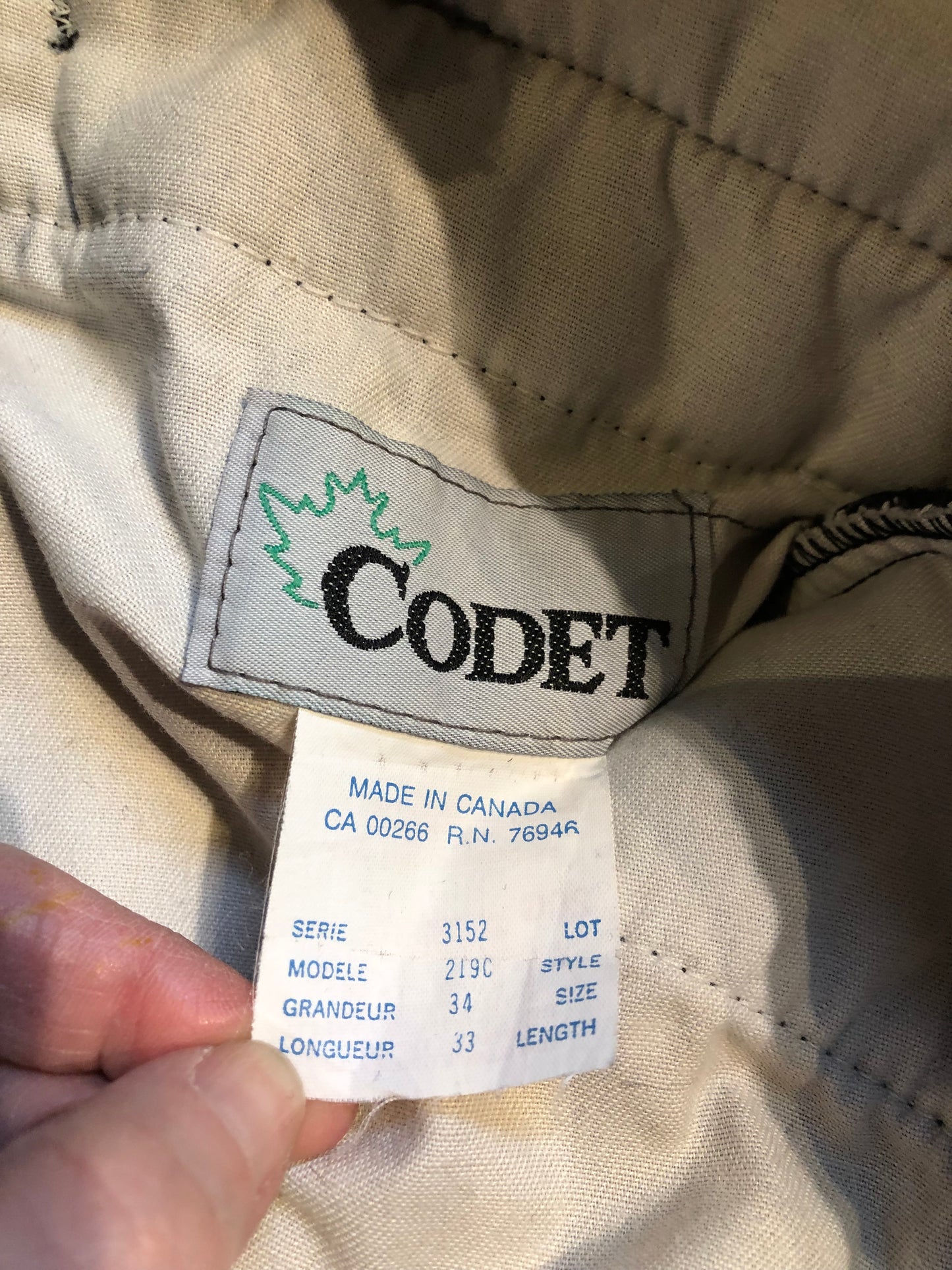 Kingspier Vintage - Vintage 1960’s Codet heavy weight wool pants in charcoal colour with zip fly and front and back pockets.
Made in Canada.