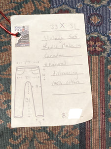 Levi’s 505 Vintage Red Tab Denim Jeans - 34”x31”, Made in Canada - Kingspier Vintage