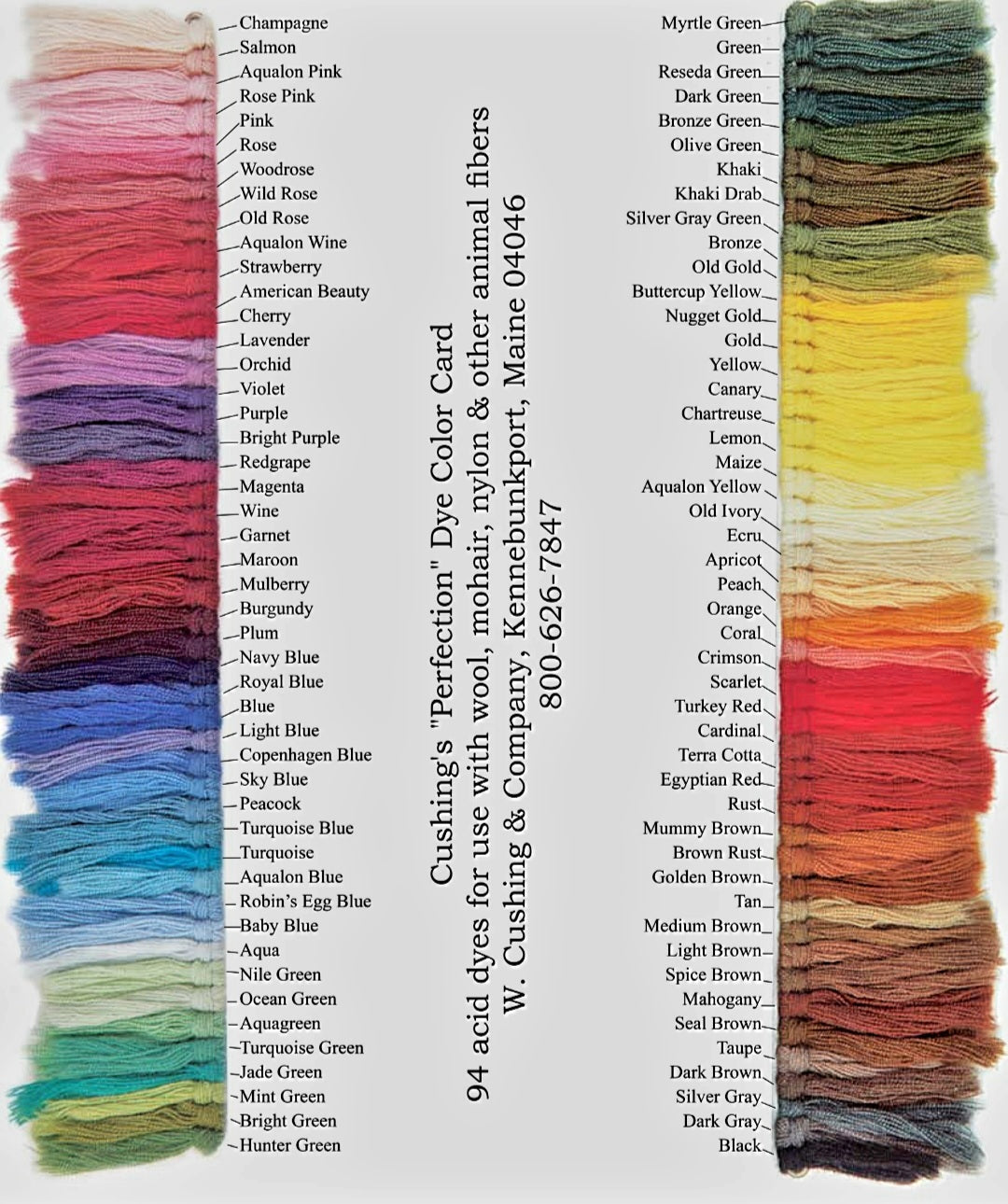 Cushing's Perfection Acid Dyes