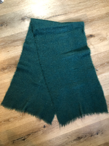 Kingspier Vintage - Vintage dark green scarf/ shawl. 18" x 69"