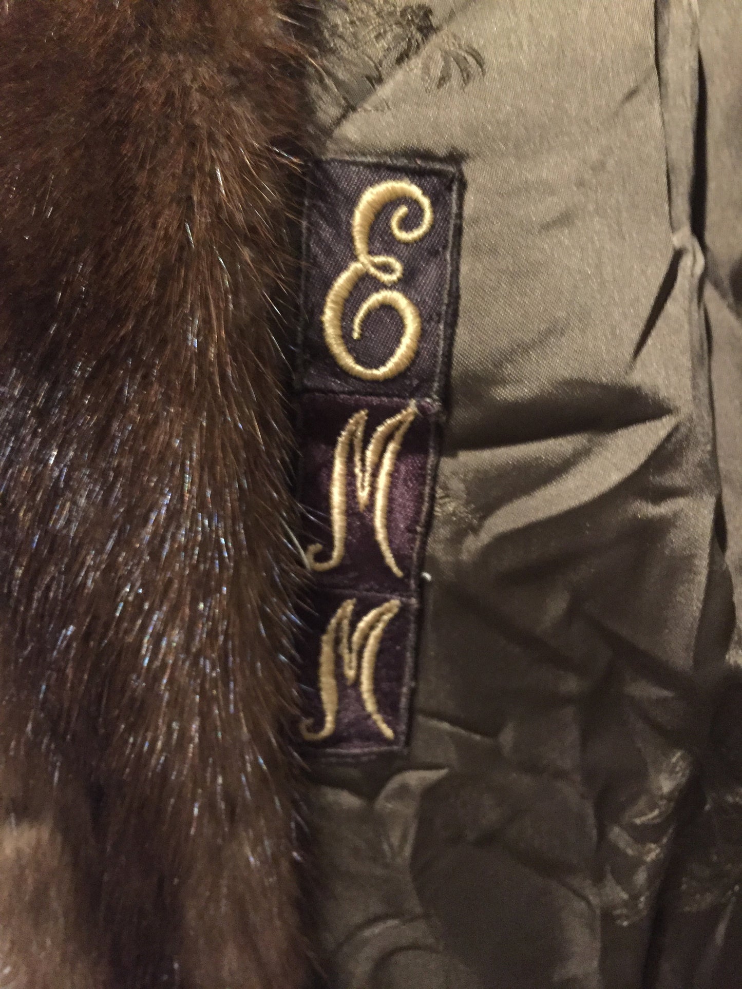 Kingspier Vintage - Vintage mid-century mink coat from Ward's (Ward Brothers) Department Store. Made in Lewiston, Maine. Frog / Hook and eye snap closures, beautiful brown lining with a subtle floral pattern