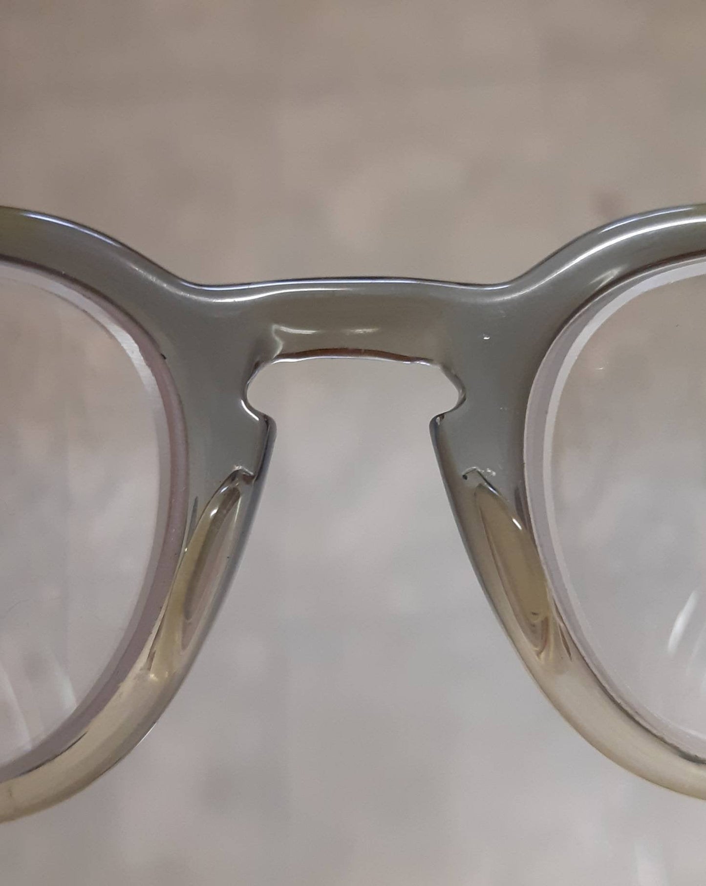 Rare 60's vintage American Optical translucent faded grey keyhole bridge eyeglasses, SOLD
