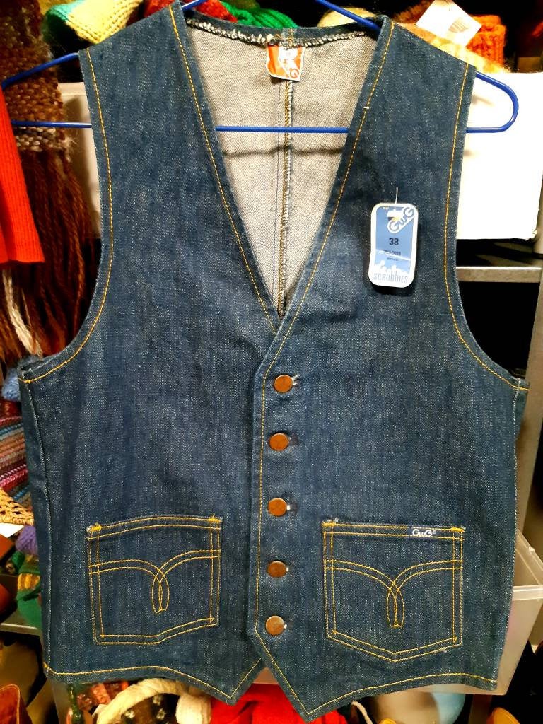 Women's Vintage 70's GWG Scrubbies Denim Vest, Size selling 9 (Small)