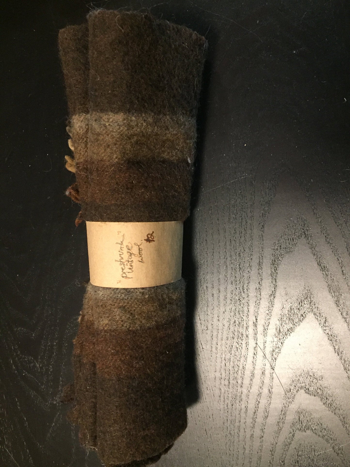 Kingspier Vintage - Vintage "pre-shrunk" brown striped wool scarf.