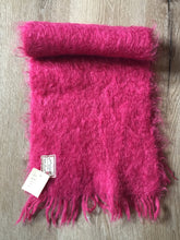 Load image into Gallery viewer, Kingspier Vintage - Vintage hot pink mohair shawl-scarf, made in Scotland by &quot;Andrew Stewart&quot;. Very soft and the colour is incredibly vibrant.
