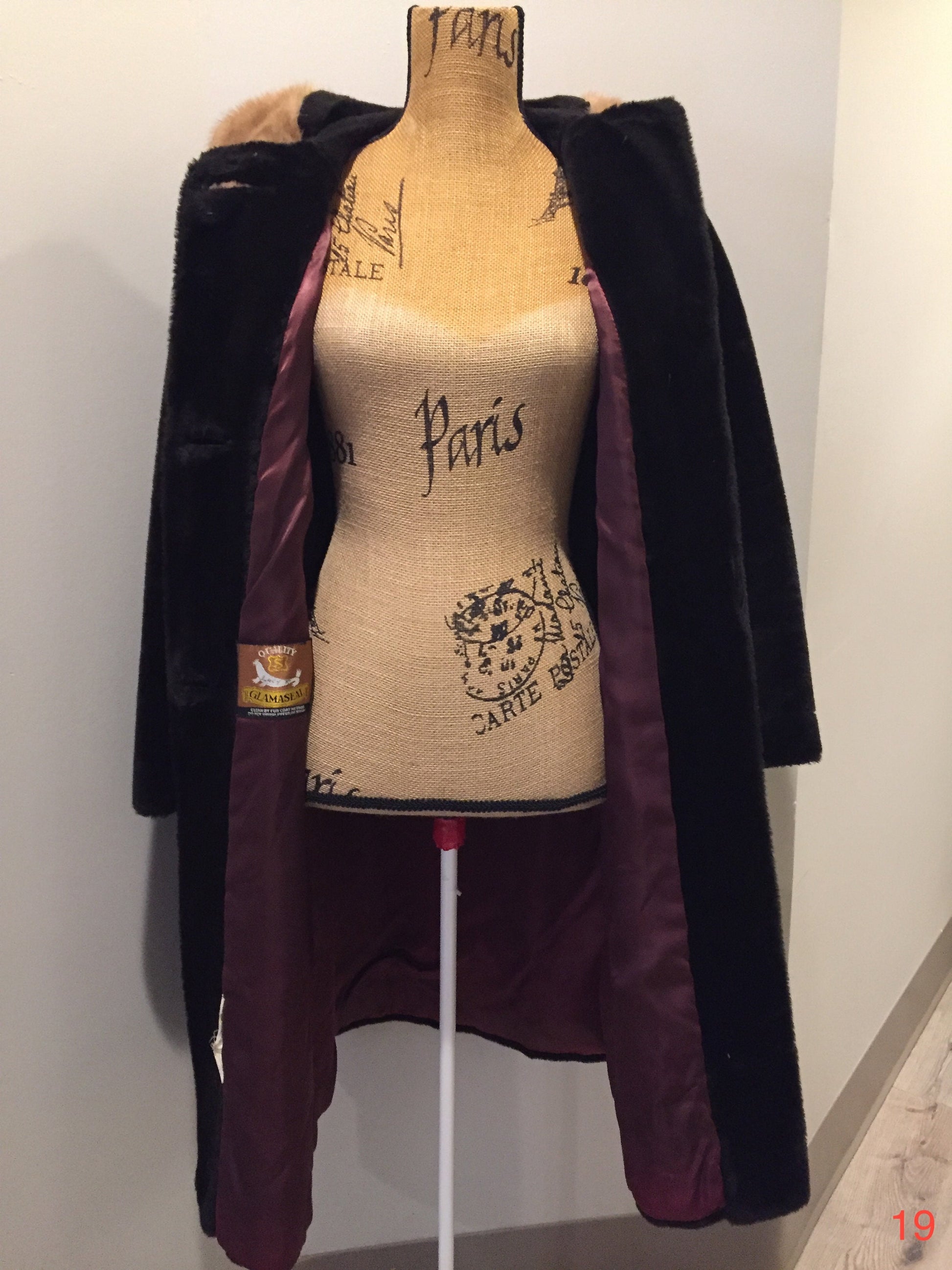 Vintage 1960's Faux Fur Coat "Glamaseal"