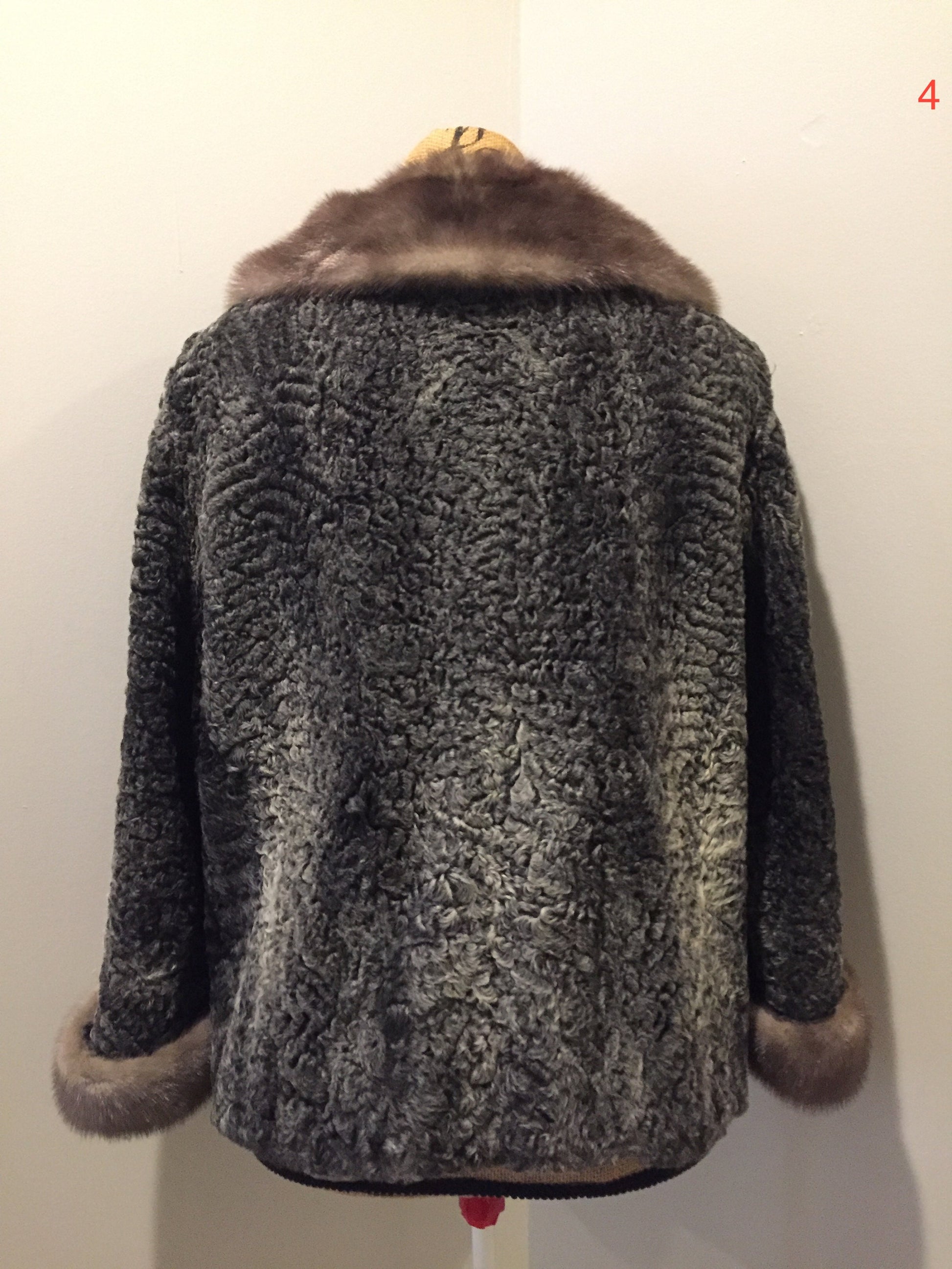 Vintage "Rideau Furs" Persian Lamb Fur Coat Made In Nova Scotia, Canada