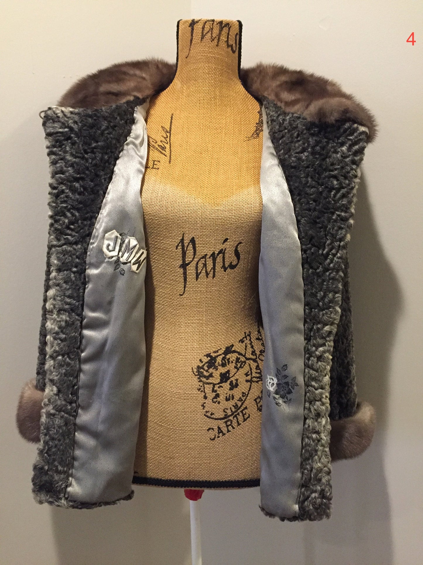 Vintage "Rideau Furs" Persian Lamb Fur Coat Made In Nova Scotia, Canada